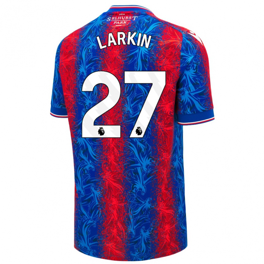 Niño Fútbol Camiseta Abbie Larkin #27 Rayas Rojas Y Azules 1ª Equipación 2024/25 México