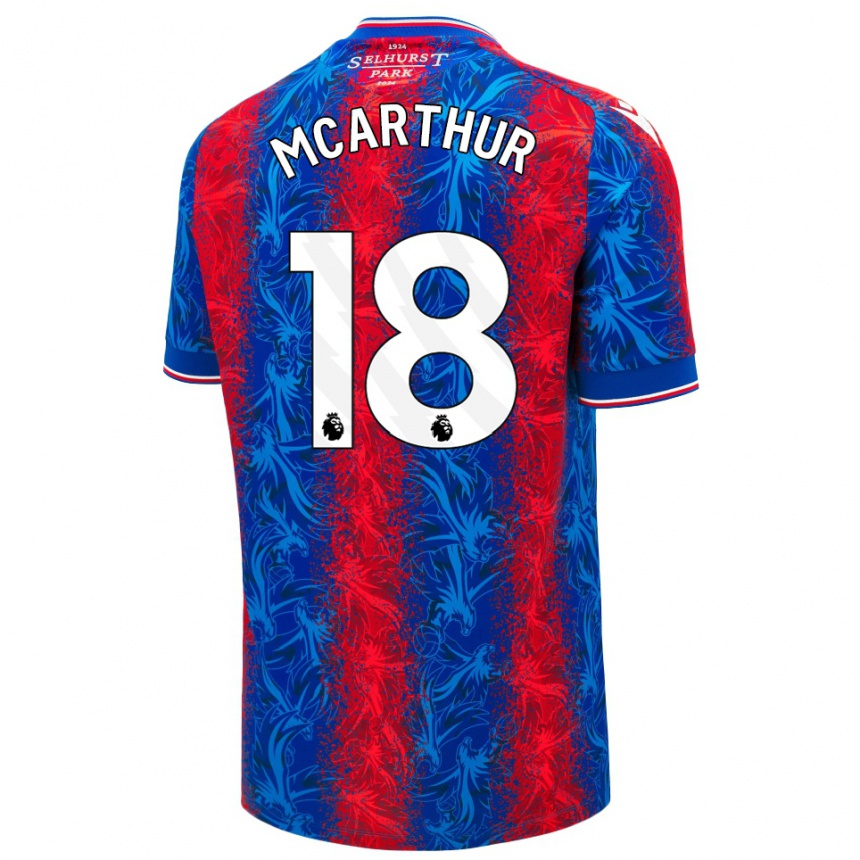 Niño Fútbol Camiseta James Mcarthur #18 Rayas Rojas Y Azules 1ª Equipación 2024/25 México