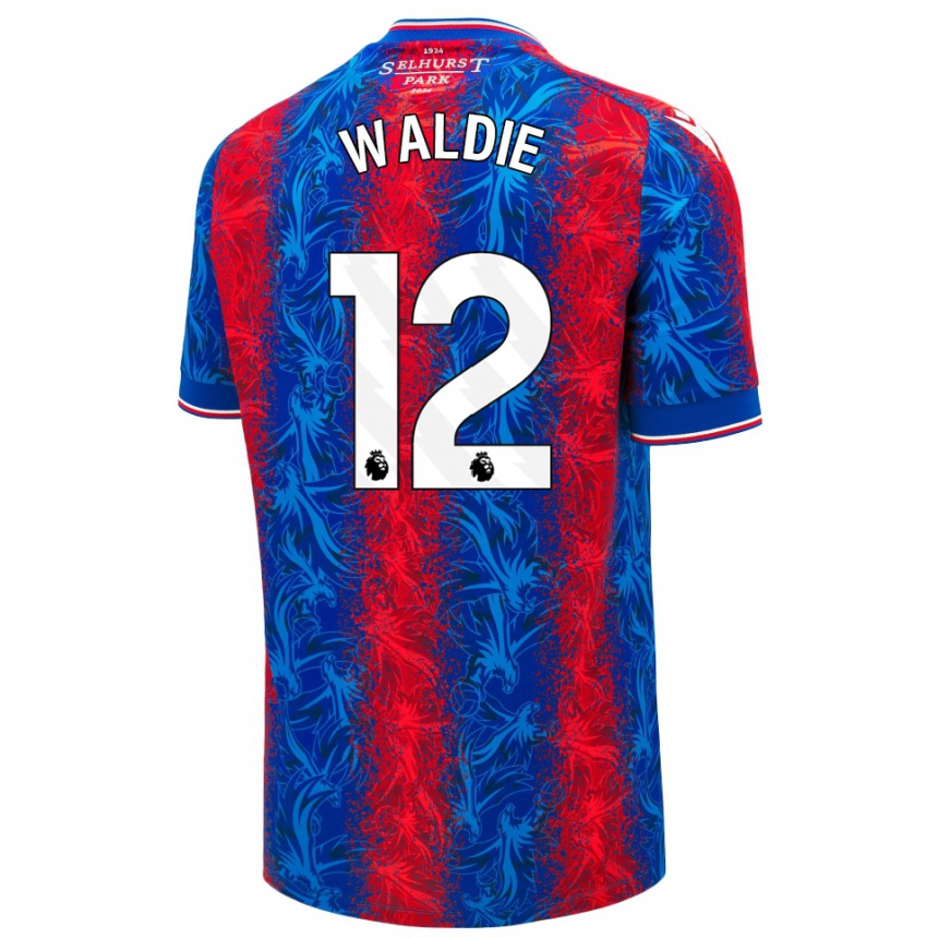 Niño Fútbol Camiseta Lizzie Waldie #12 Rayas Rojas Y Azules 1ª Equipación 2024/25 México