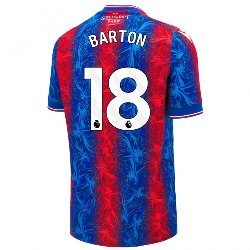 Niño Fútbol Camiseta Kirsty Barton #18 Rayas Rojas Y Azules 1ª Equipación 2024/25 México