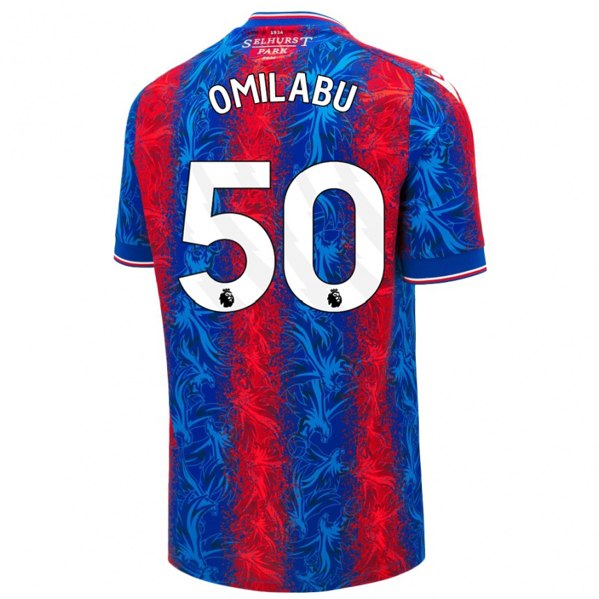 Niño Fútbol Camiseta David Omilabu #50 Rayas Rojas Y Azules 1ª Equipación 2024/25 México