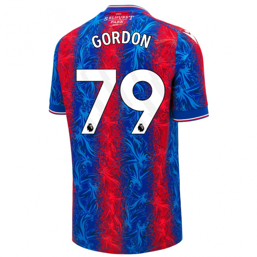 Niño Fútbol Camiseta John-Kymani Gordon #79 Rayas Rojas Y Azules 1ª Equipación 2024/25 México