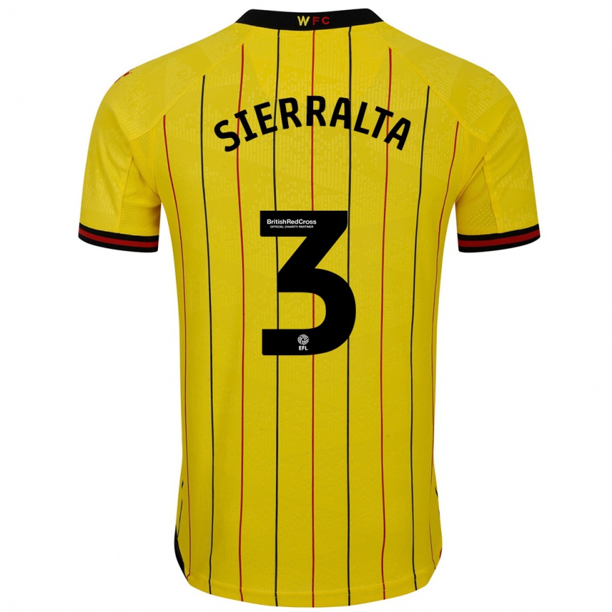 Niño Fútbol Camiseta Francisco Sierralta #3 Amarillo Negro 1ª Equipación 2024/25 México