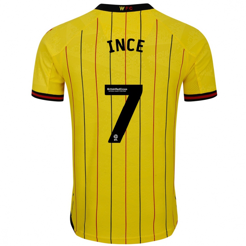 Niño Fútbol Camiseta Tom Ince #7 Amarillo Negro 1ª Equipación 2024/25 México