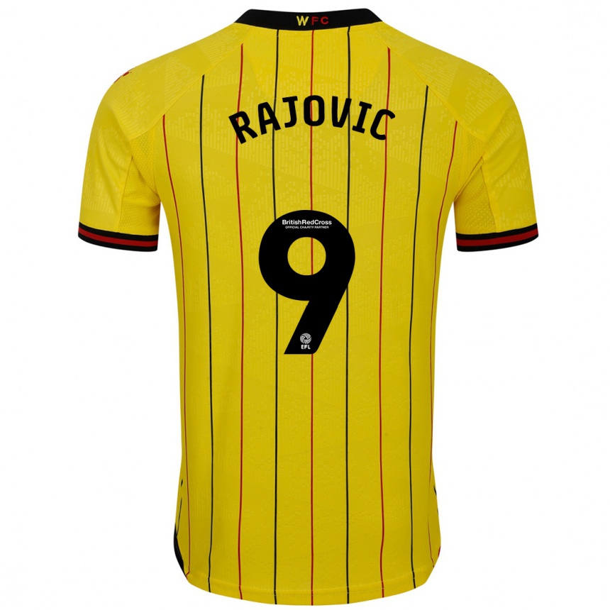 Niño Fútbol Camiseta Mileta Rajovic #9 Amarillo Negro 1ª Equipación 2024/25 México