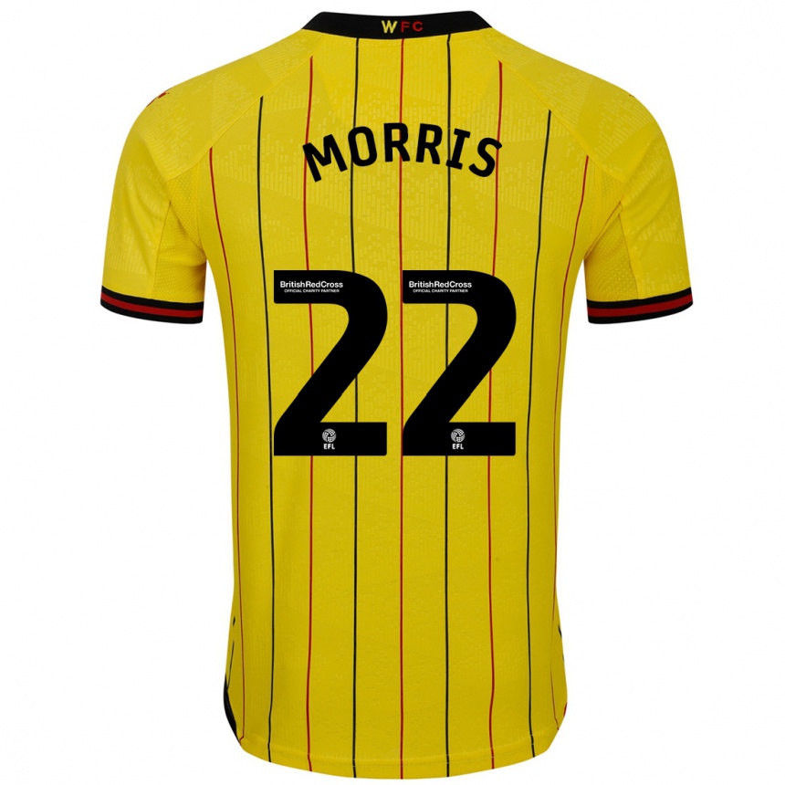 Niño Fútbol Camiseta James Morris #22 Amarillo Negro 1ª Equipación 2024/25 México