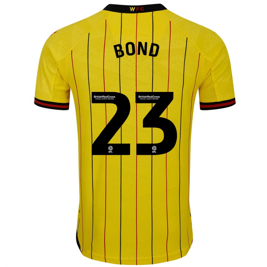 Niño Fútbol Camiseta Jonathan Bond #23 Amarillo Negro 1ª Equipación 2024/25 México