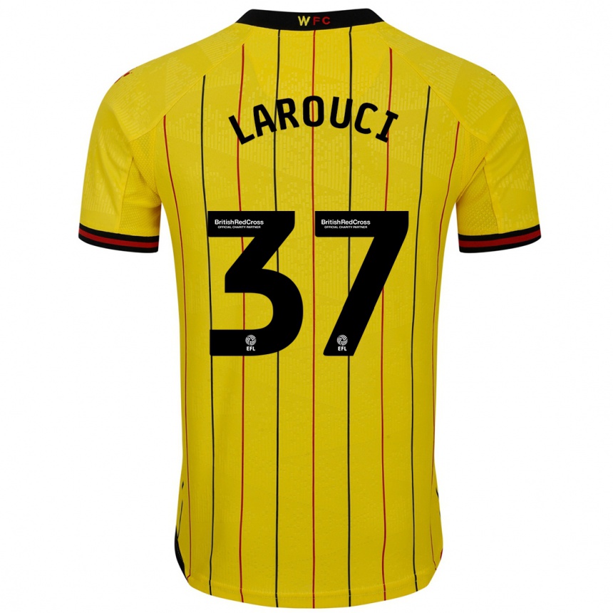 Niño Fútbol Camiseta Yasser Larouci #37 Amarillo Negro 1ª Equipación 2024/25 México