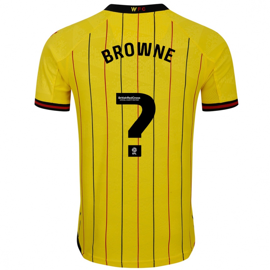 Niño Fútbol Camiseta Roraigh Browne #0 Amarillo Negro 1ª Equipación 2024/25 México