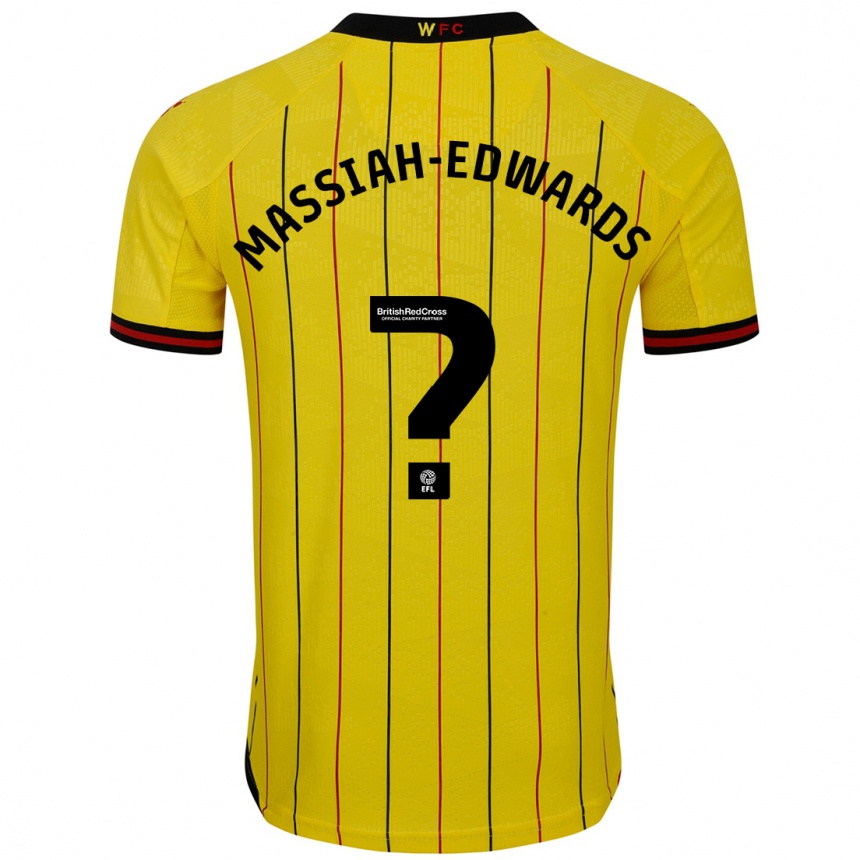 Niño Fútbol Camiseta Zavier Massiah-Edwards #0 Amarillo Negro 1ª Equipación 2024/25 México