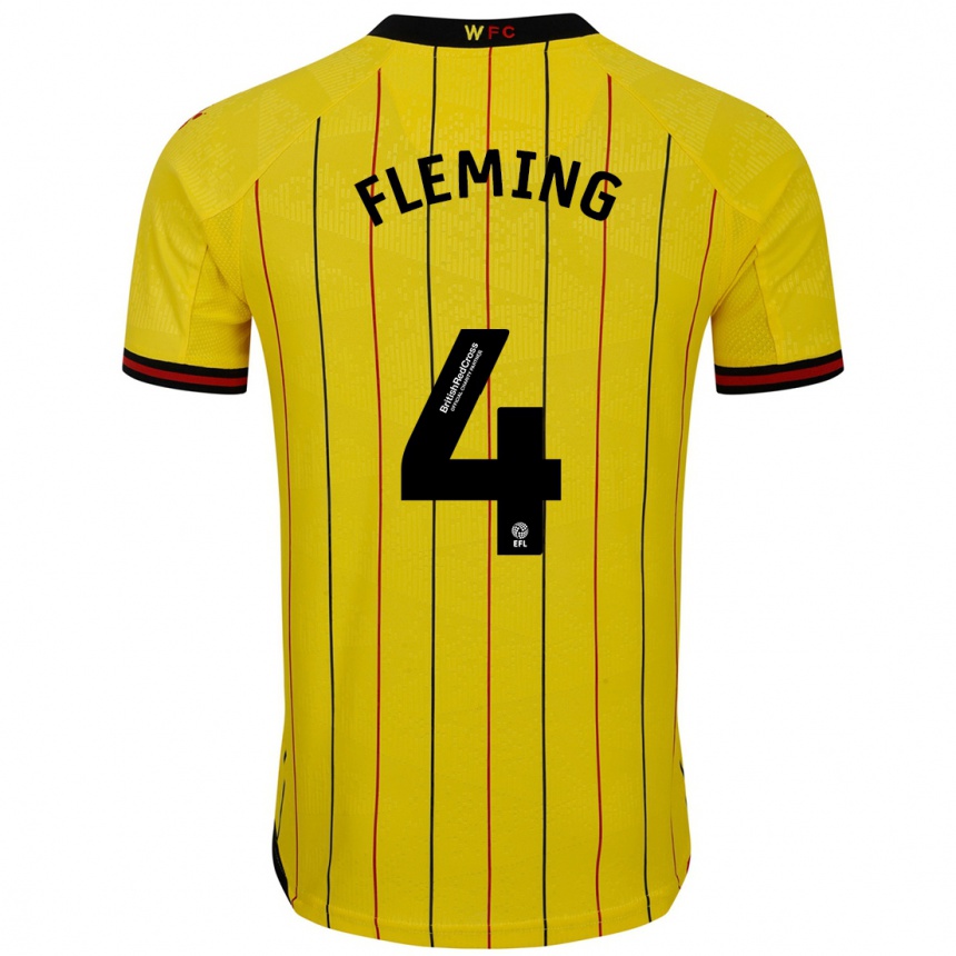 Niño Fútbol Camiseta Charlotte Fleming #4 Amarillo Negro 1ª Equipación 2024/25 México