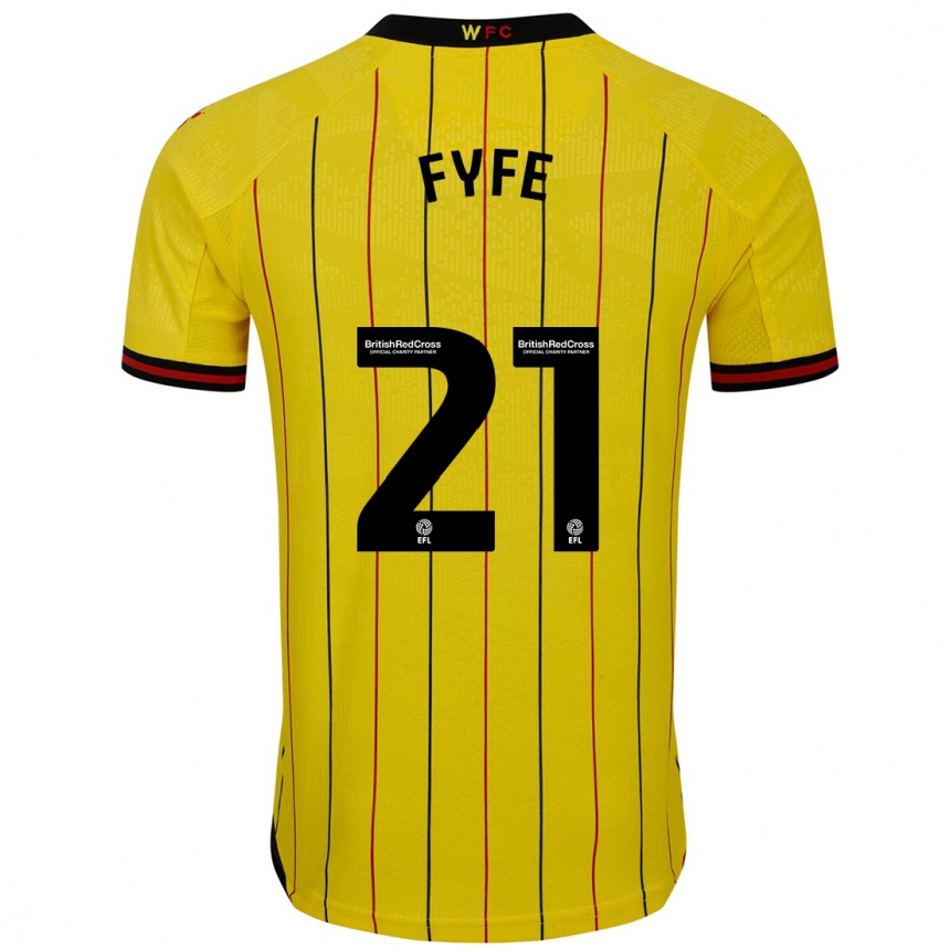 Niño Fútbol Camiseta Flo Fyfe #21 Amarillo Negro 1ª Equipación 2024/25 México