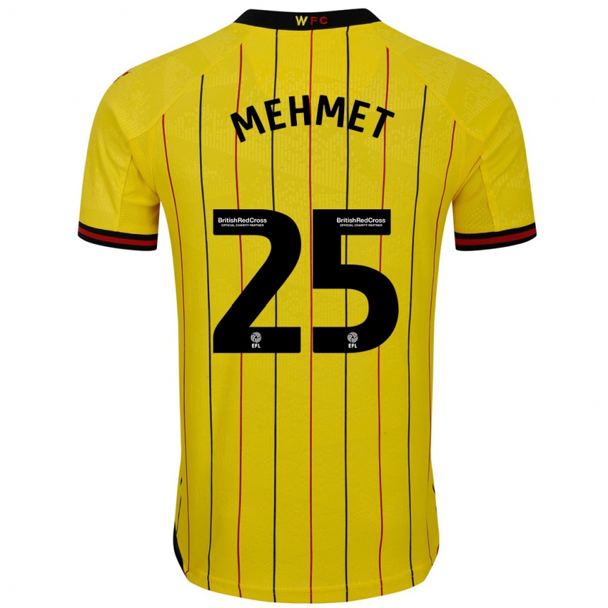 Niño Fútbol Camiseta Melis Mehmet #25 Amarillo Negro 1ª Equipación 2024/25 México