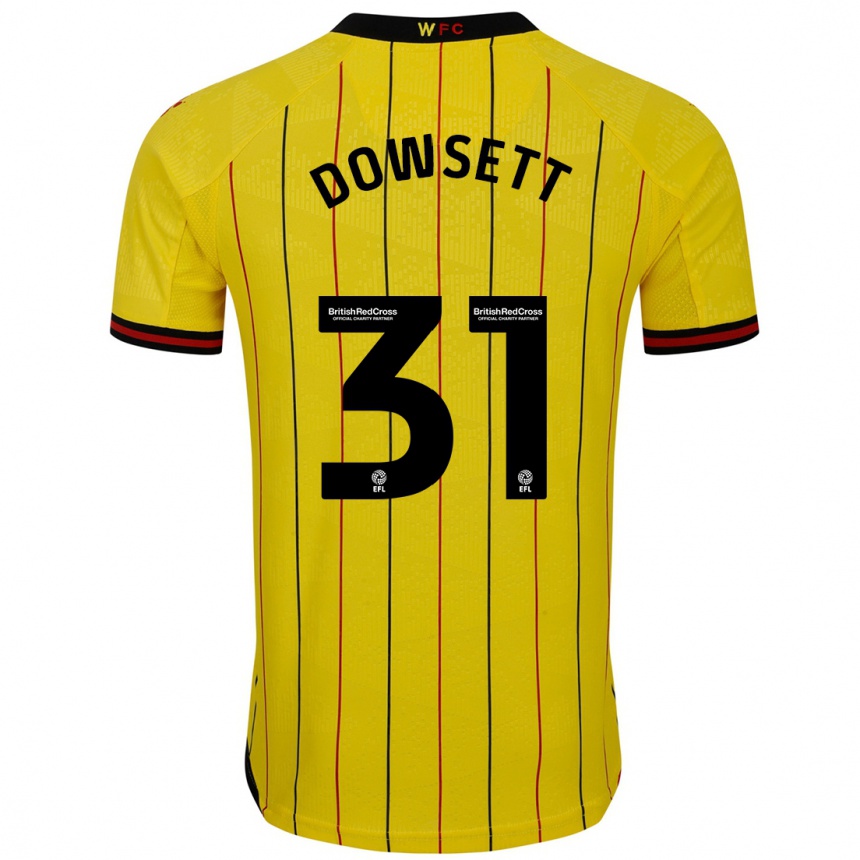 Niño Fútbol Camiseta Rebekah Dowsett #31 Amarillo Negro 1ª Equipación 2024/25 México