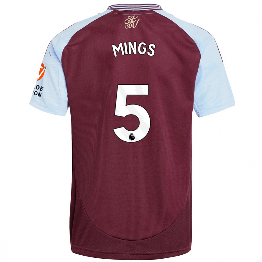 Niño Fútbol Camiseta Tyrone Mings #5 Borgoña Azul Cielo 1ª Equipación 2024/25 México