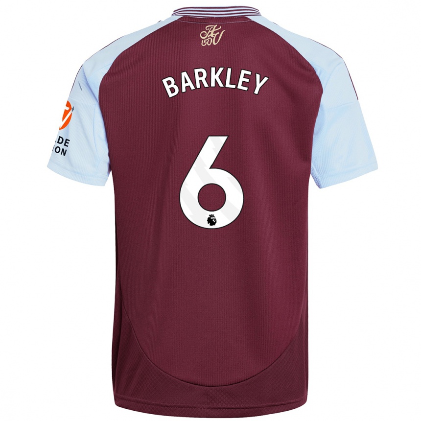 Niño Fútbol Camiseta Ross Barkley #6 Borgoña Azul Cielo 1ª Equipación 2024/25 México