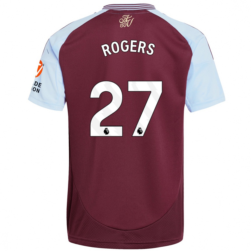 Niño Fútbol Camiseta Morgan Rogers #27 Borgoña Azul Cielo 1ª Equipación 2024/25 México