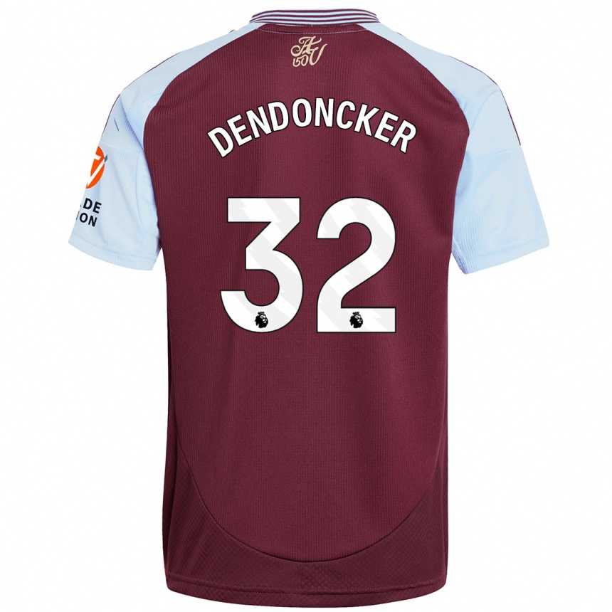 Niño Fútbol Camiseta Leander Dendoncker #32 Borgoña Azul Cielo 1ª Equipación 2024/25 México