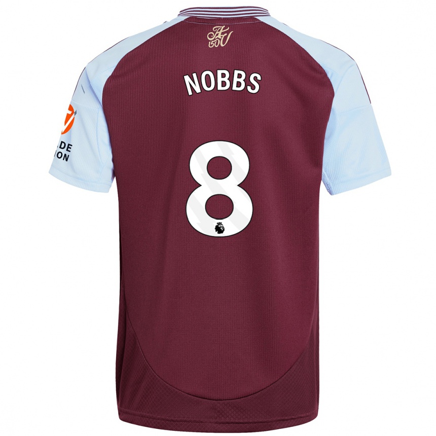 Niño Fútbol Camiseta Jordan Nobbs #8 Borgoña Azul Cielo 1ª Equipación 2024/25 México