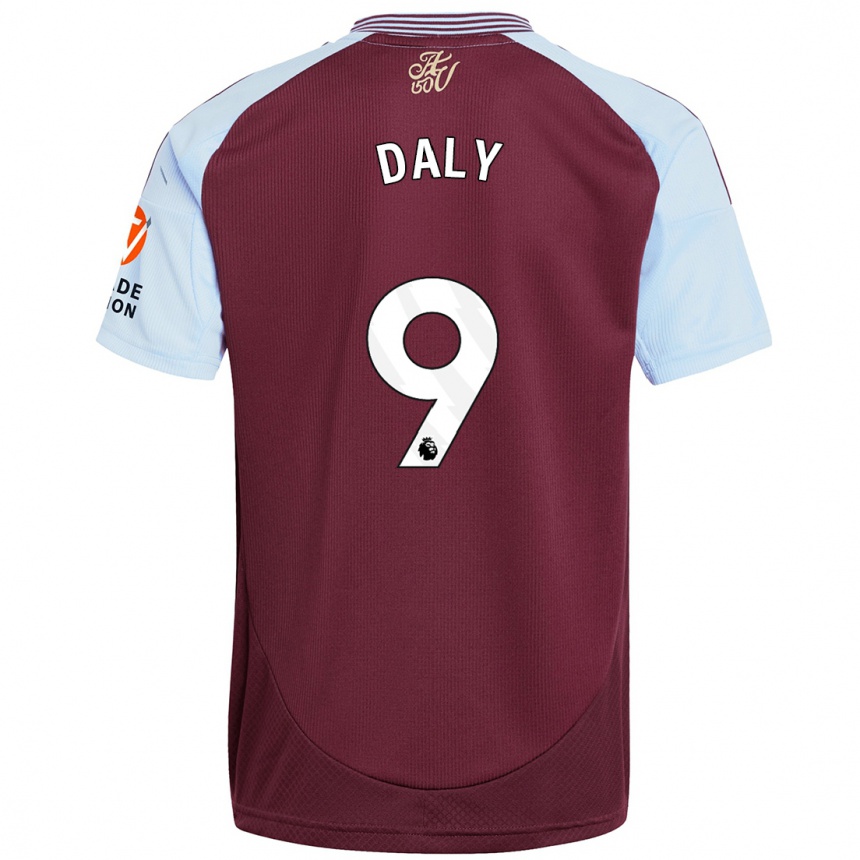 Niño Fútbol Camiseta Rachel Daly #9 Borgoña Azul Cielo 1ª Equipación 2024/25 México