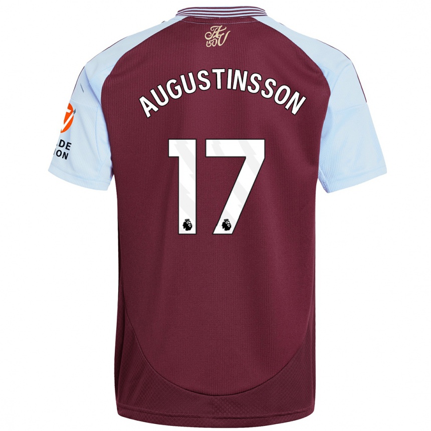 Niño Fútbol Camiseta Ludwig Augustinsson #17 Borgoña Azul Cielo 1ª Equipación 2024/25 México