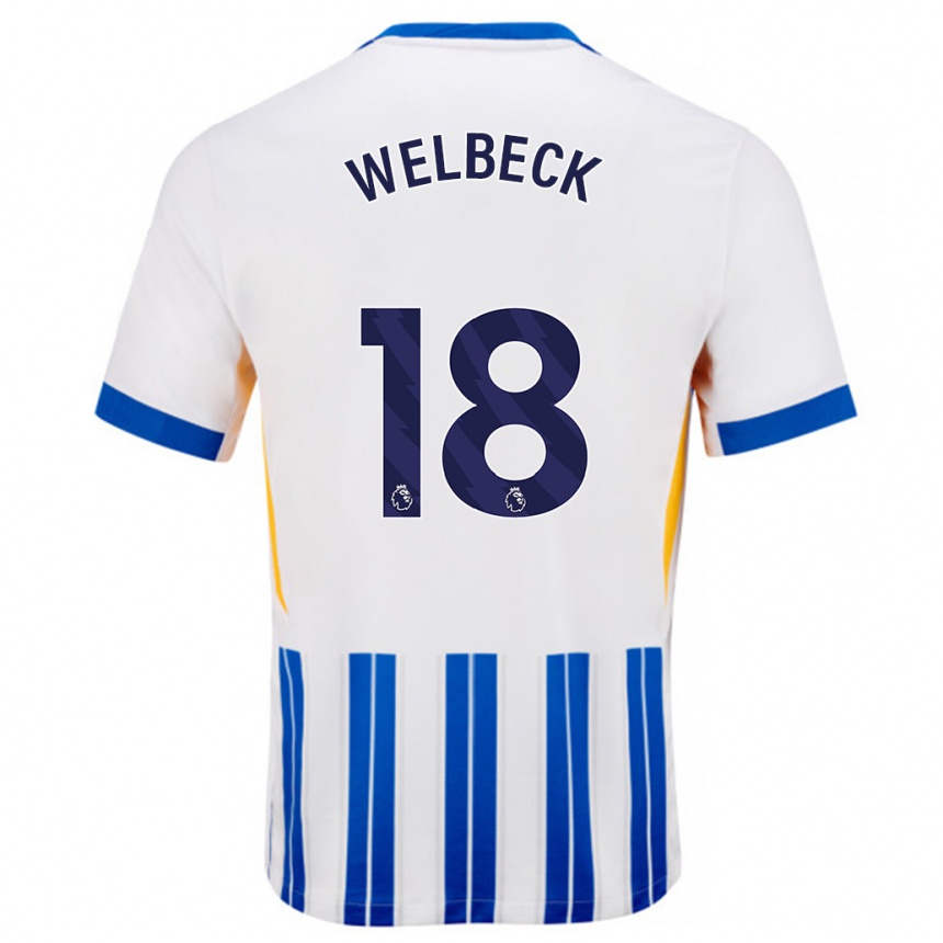 Niño Fútbol Camiseta Danny Welbeck #18 Blanco Azul Rayas 1ª Equipación 2024/25 México