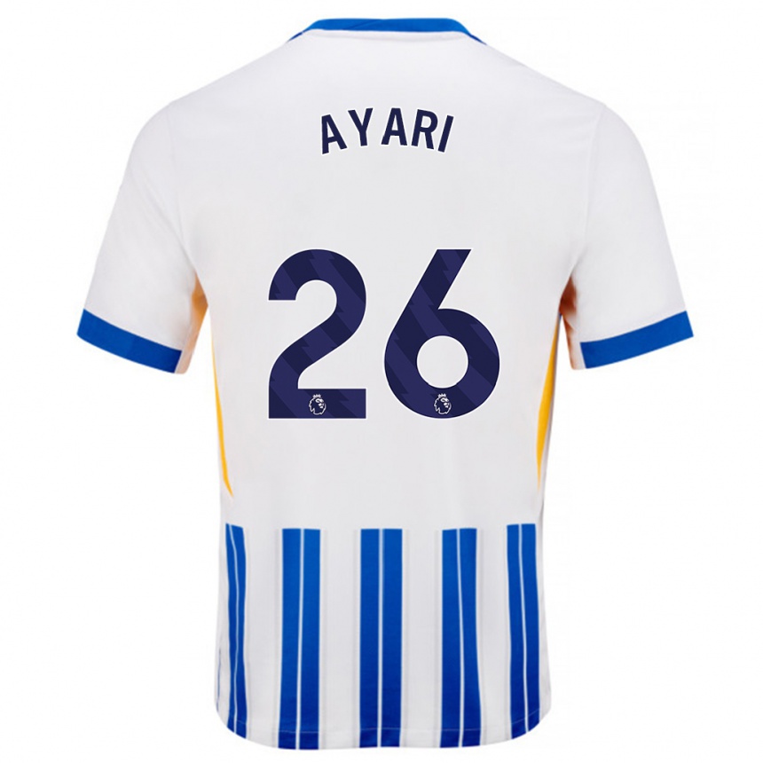 Niño Fútbol Camiseta Yasin Ayari #26 Blanco Azul Rayas 1ª Equipación 2024/25 México