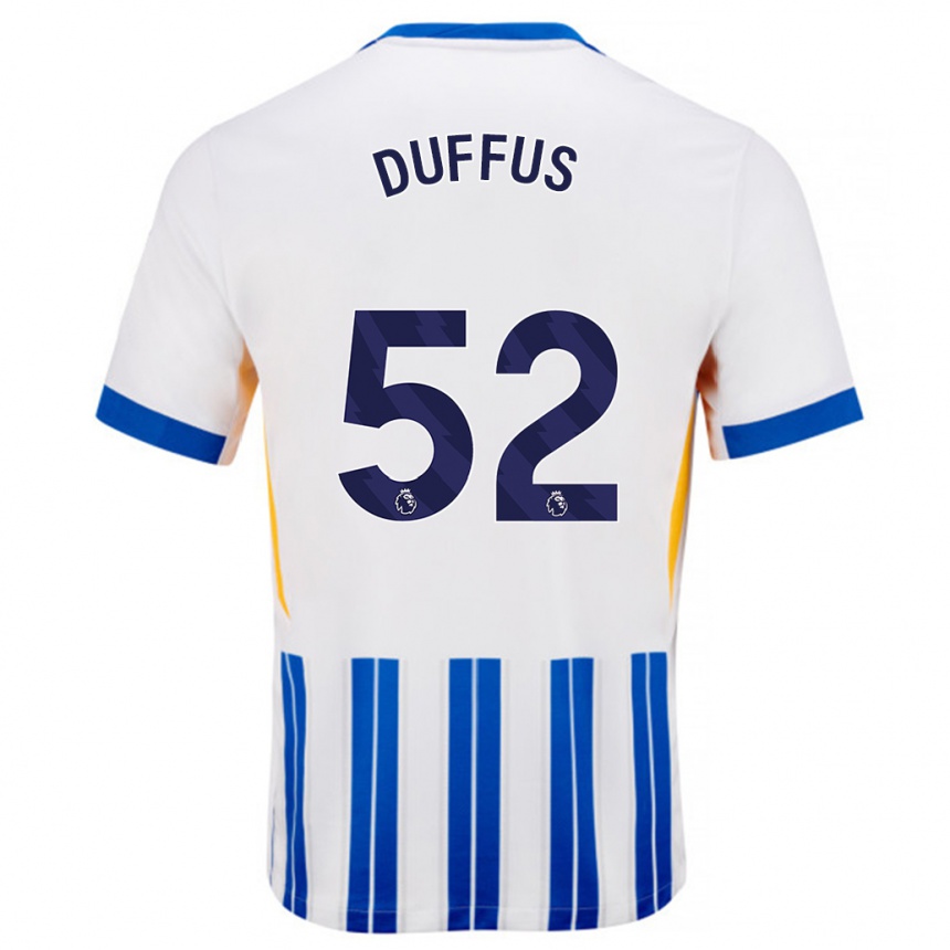 Niño Fútbol Camiseta Josh Duffus #52 Blanco Azul Rayas 1ª Equipación 2024/25 México