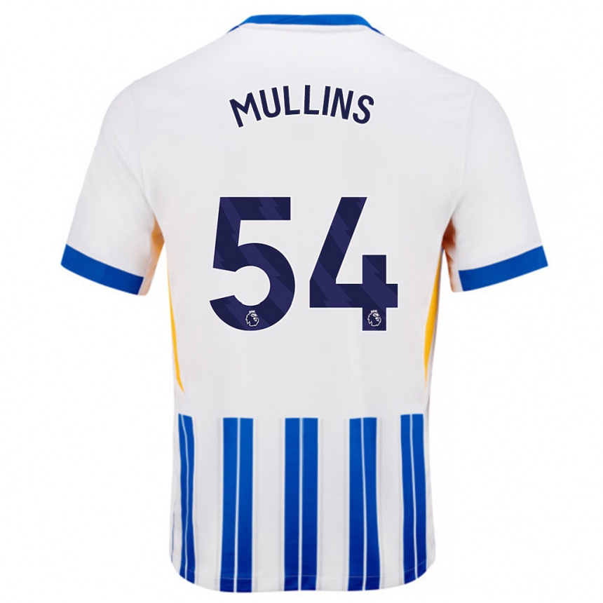 Niño Fútbol Camiseta Jamie Mullins #54 Blanco Azul Rayas 1ª Equipación 2024/25 México