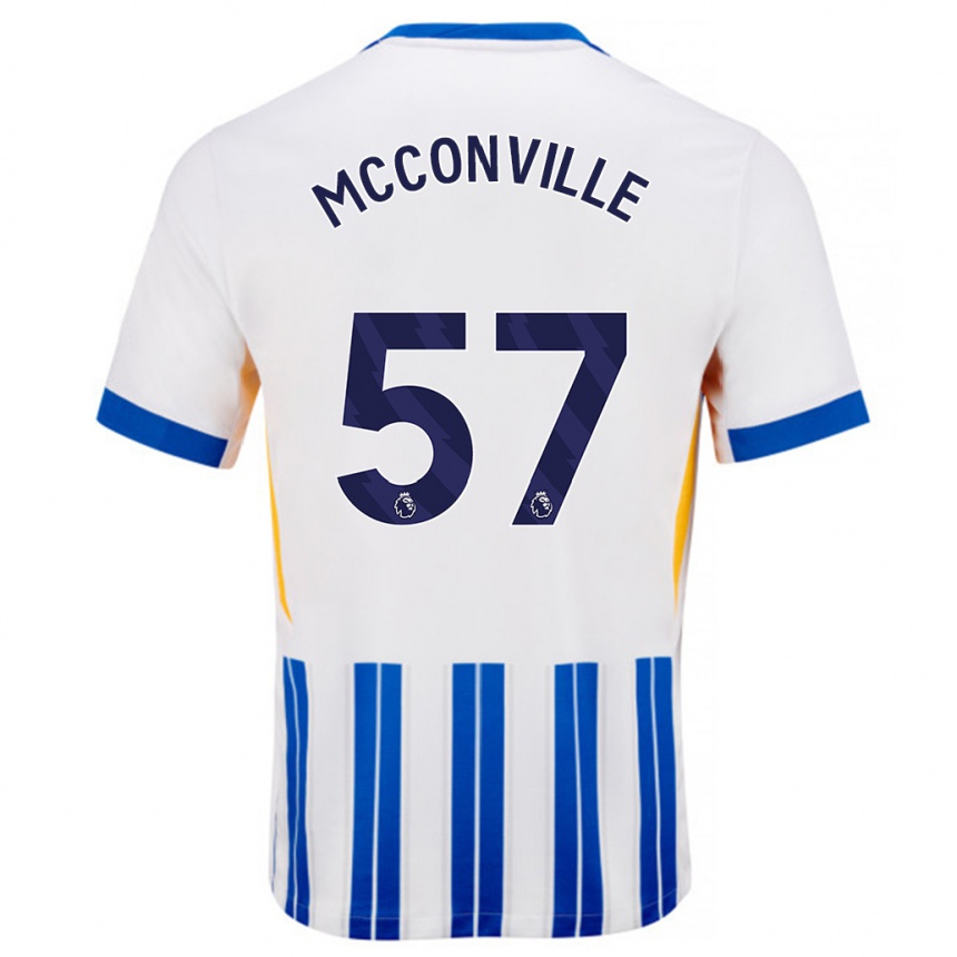 Niño Fútbol Camiseta Ruairi Mcconville #57 Blanco Azul Rayas 1ª Equipación 2024/25 México