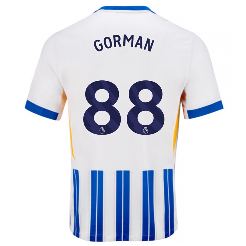 Niño Fútbol Camiseta Ronnie Gorman #88 Blanco Azul Rayas 1ª Equipación 2024/25 México