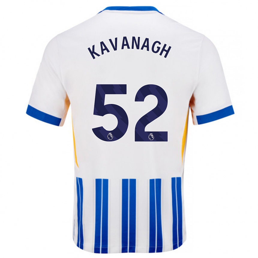 Niño Fútbol Camiseta Leigh Kavanagh #52 Blanco Azul Rayas 1ª Equipación 2024/25 México