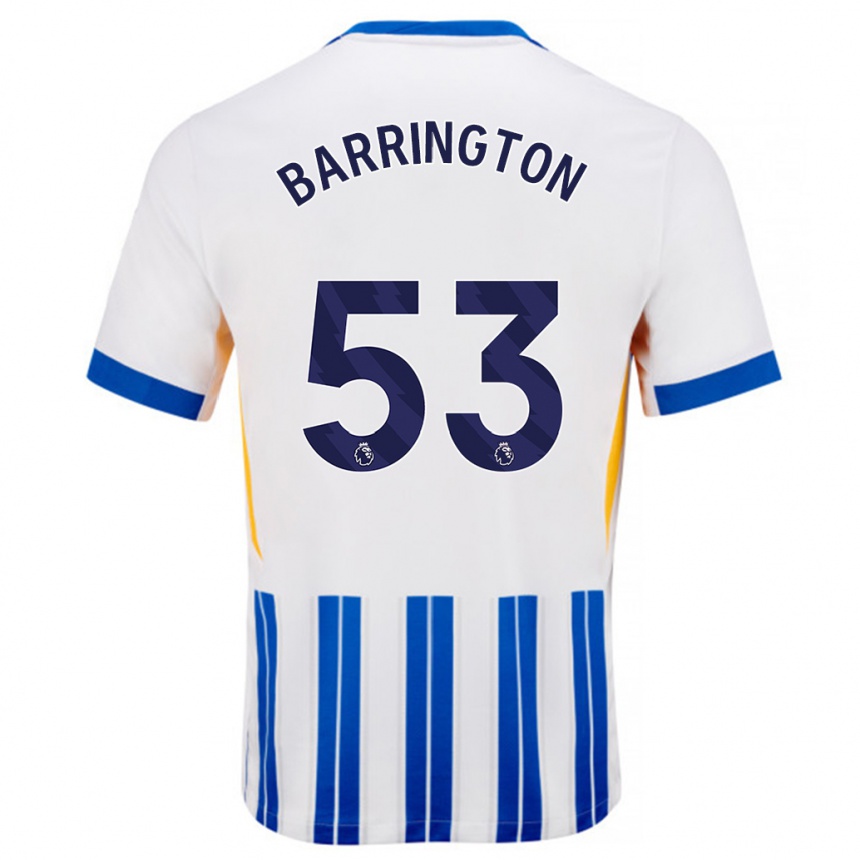 Niño Fútbol Camiseta Luca Barrington #53 Blanco Azul Rayas 1ª Equipación 2024/25 México