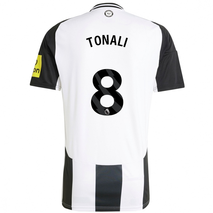 Niño Fútbol Camiseta Sandro Tonali #8 Blanco Negro 1ª Equipación 2024/25 México