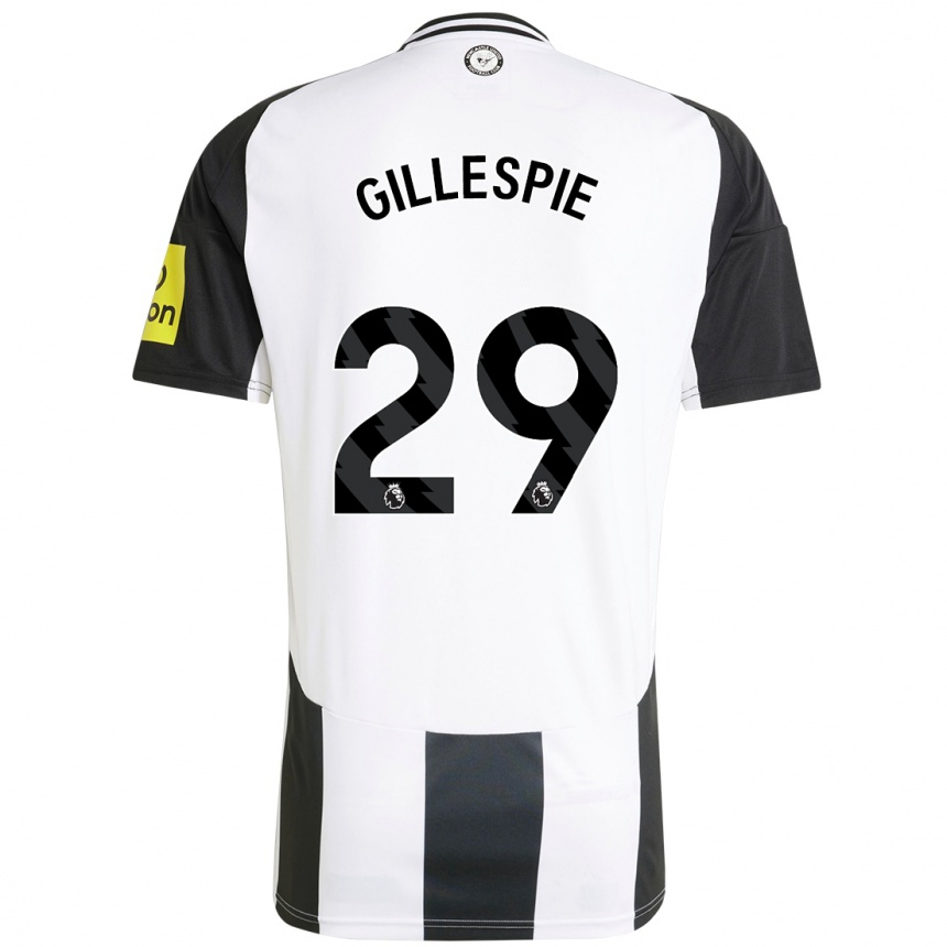 Niño Fútbol Camiseta Mark Gillespie #29 Blanco Negro 1ª Equipación 2024/25 México