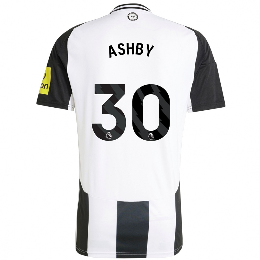 Niño Fútbol Camiseta Harrison Ashby #30 Blanco Negro 1ª Equipación 2024/25 México