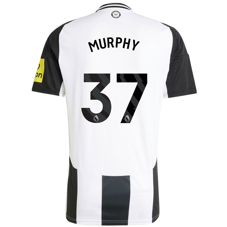 Niño Fútbol Camiseta Alex Murphy #37 Blanco Negro 1ª Equipación 2024/25 México