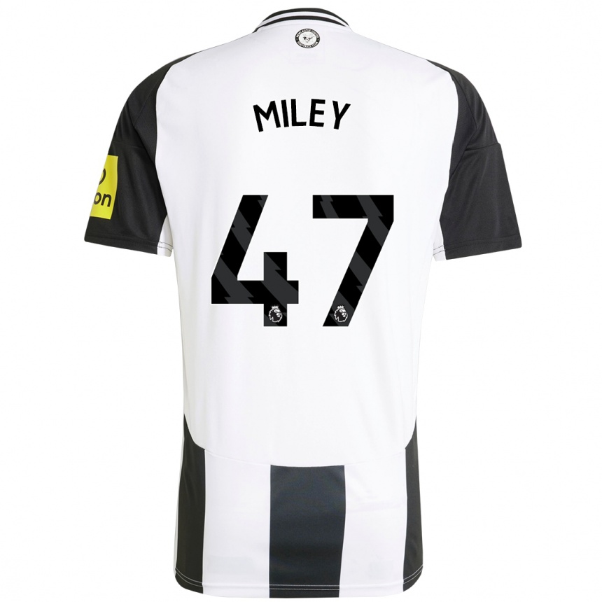 Niño Fútbol Camiseta Jamie Miley #47 Blanco Negro 1ª Equipación 2024/25 México