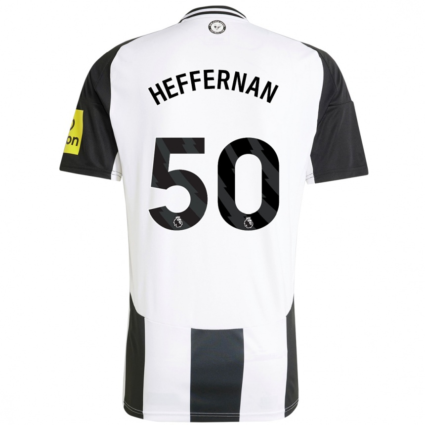 Niño Fútbol Camiseta Cathal Heffernan #50 Blanco Negro 1ª Equipación 2024/25 México