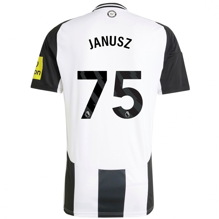 Niño Fútbol Camiseta Adrian Janusz #75 Blanco Negro 1ª Equipación 2024/25 México