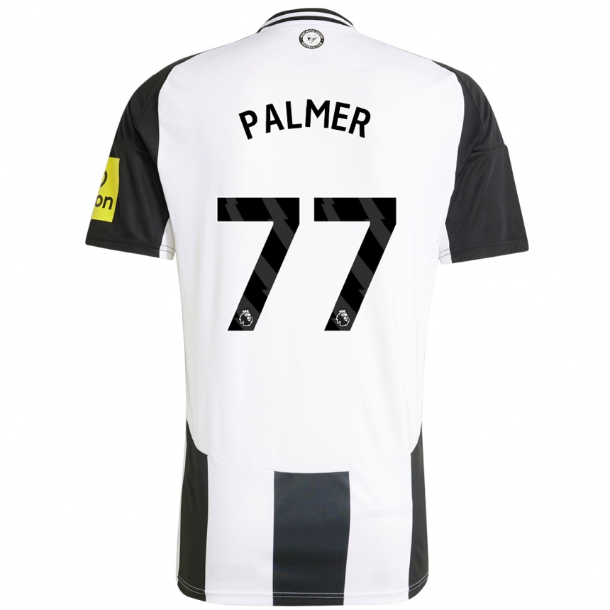 Niño Fútbol Camiseta Darren Palmer #77 Blanco Negro 1ª Equipación 2024/25 México