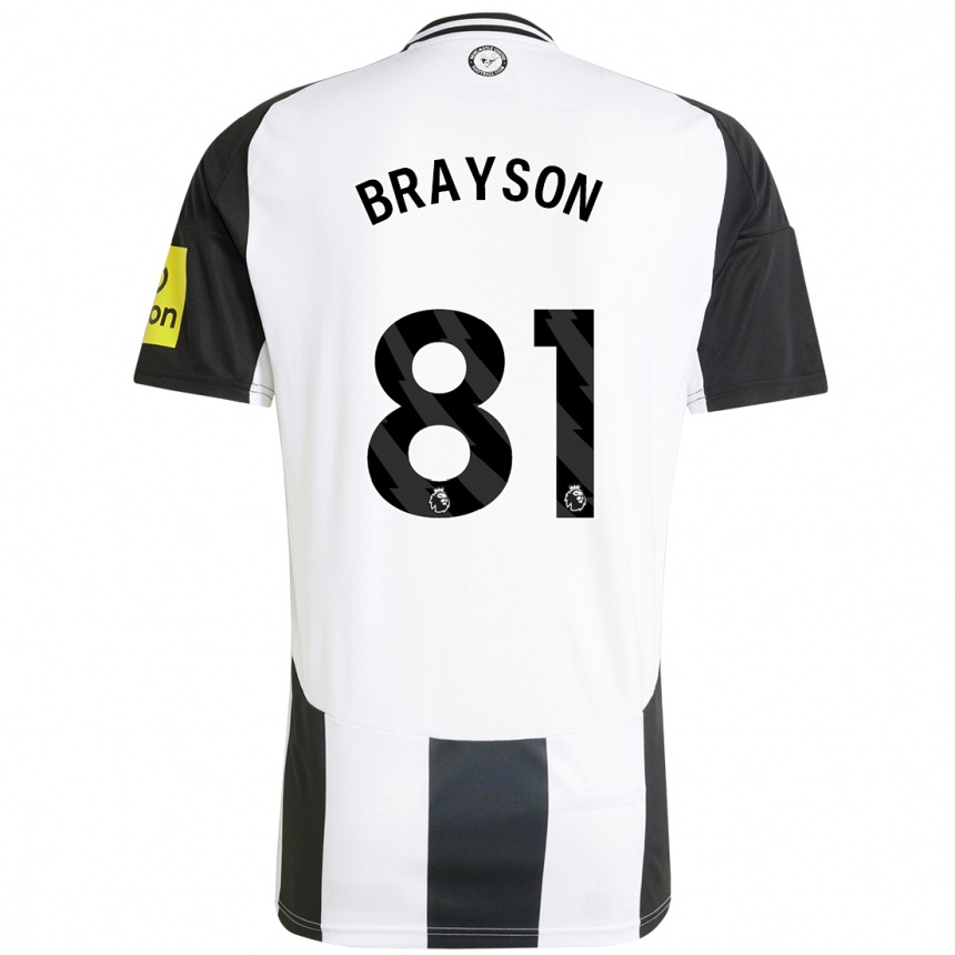 Niño Fútbol Camiseta Joe Brayson #81 Blanco Negro 1ª Equipación 2024/25 México