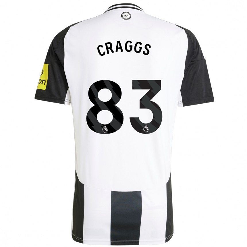 Niño Fútbol Camiseta Luke Craggs #83 Blanco Negro 1ª Equipación 2024/25 México