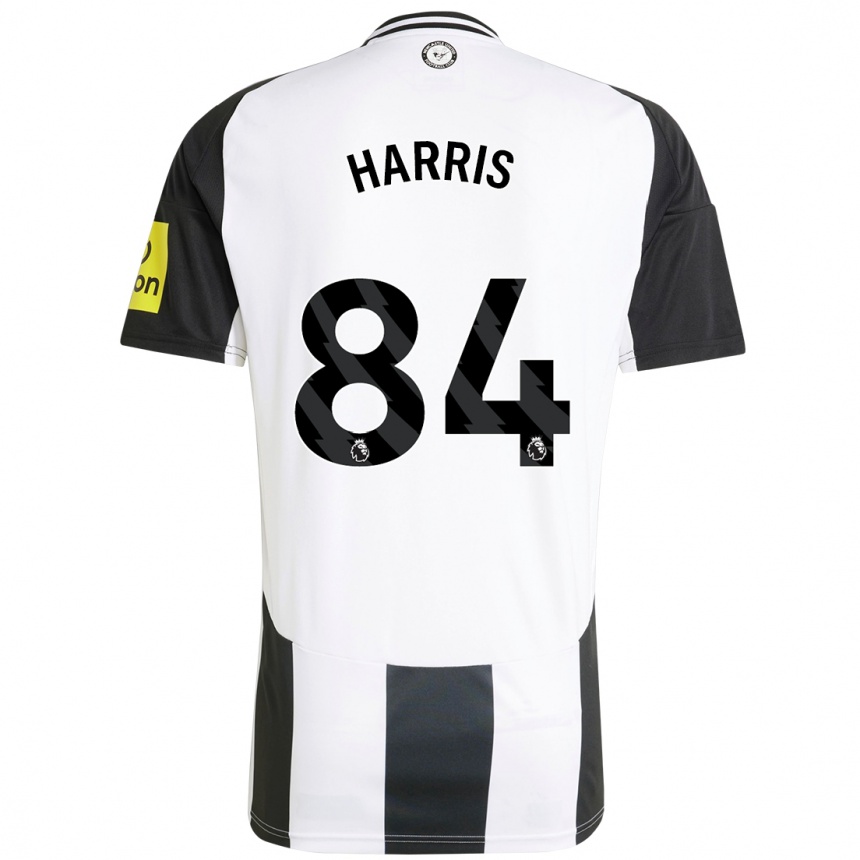 Niño Fútbol Camiseta Aidan Harris #84 Blanco Negro 1ª Equipación 2024/25 México