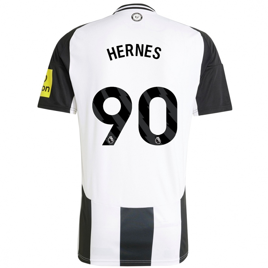 Niño Fútbol Camiseta Travis Hernes #90 Blanco Negro 1ª Equipación 2024/25 México