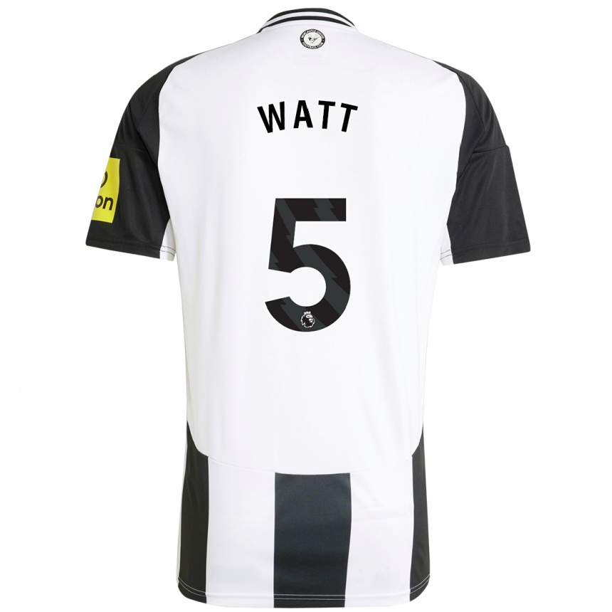 Niño Fútbol Camiseta Olivia Watt #5 Blanco Negro 1ª Equipación 2024/25 México