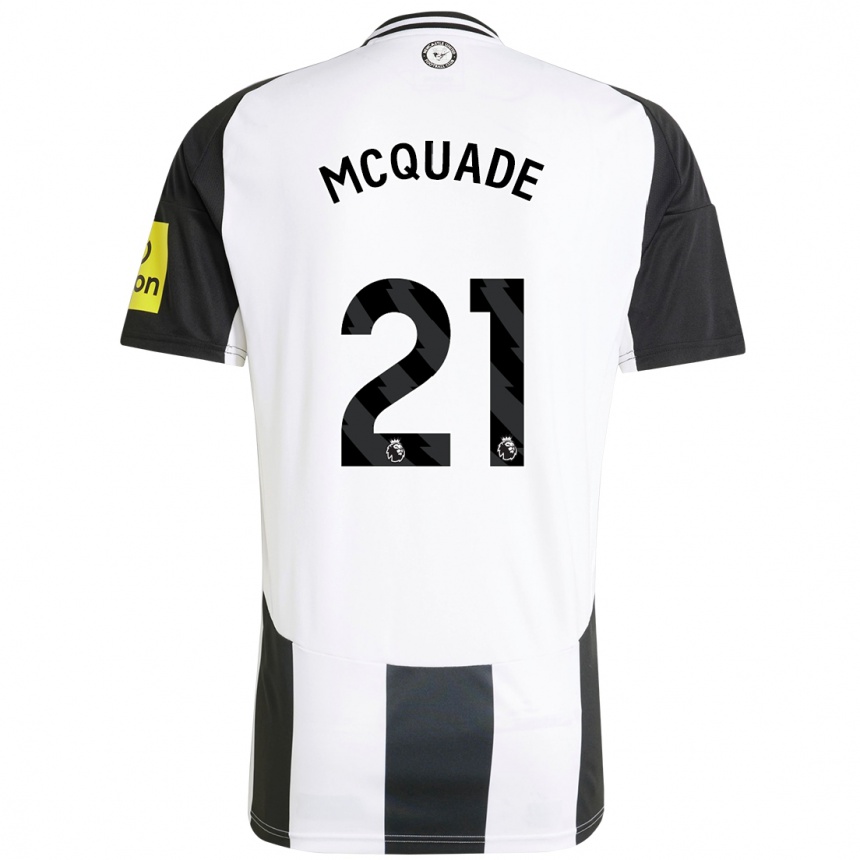 Niño Fútbol Camiseta Jasmine Mcquade #21 Blanco Negro 1ª Equipación 2024/25 México