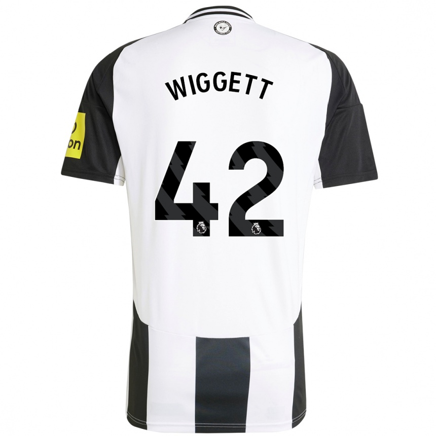 Niño Fútbol Camiseta Charlie Wiggett #42 Blanco Negro 1ª Equipación 2024/25 México