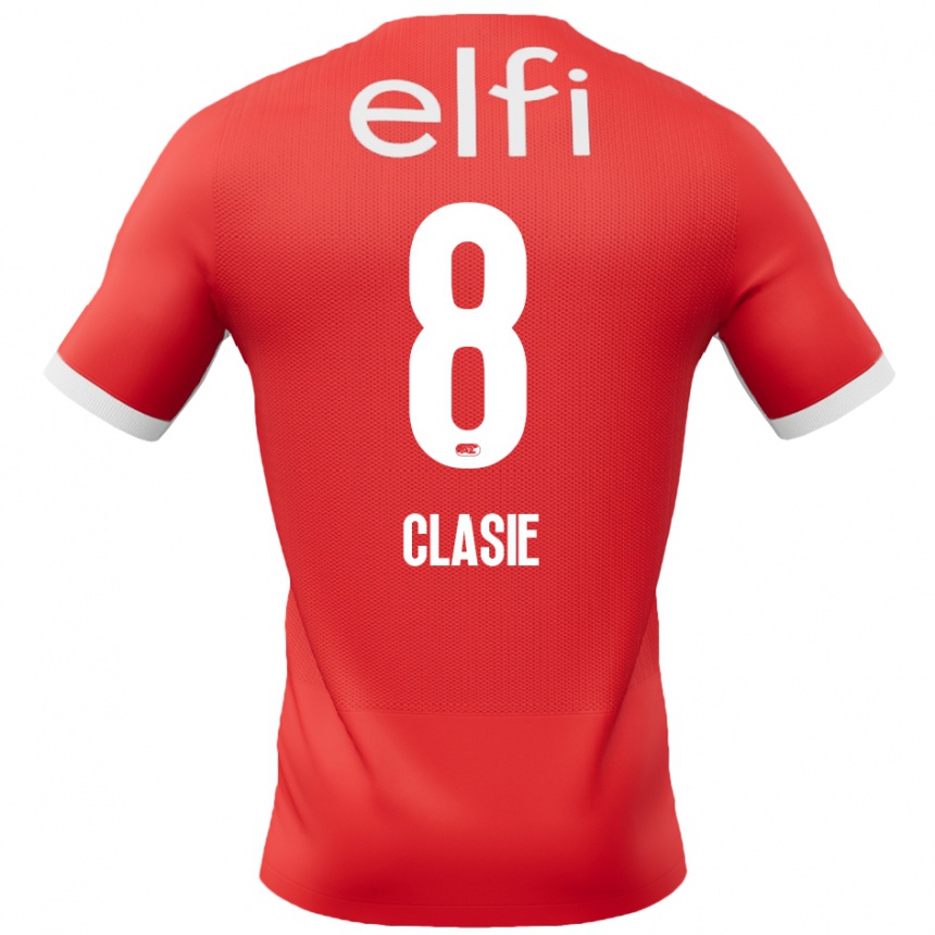 Niño Fútbol Camiseta Jordy Clasie #8 Rojo Blanco 1ª Equipación 2024/25 México