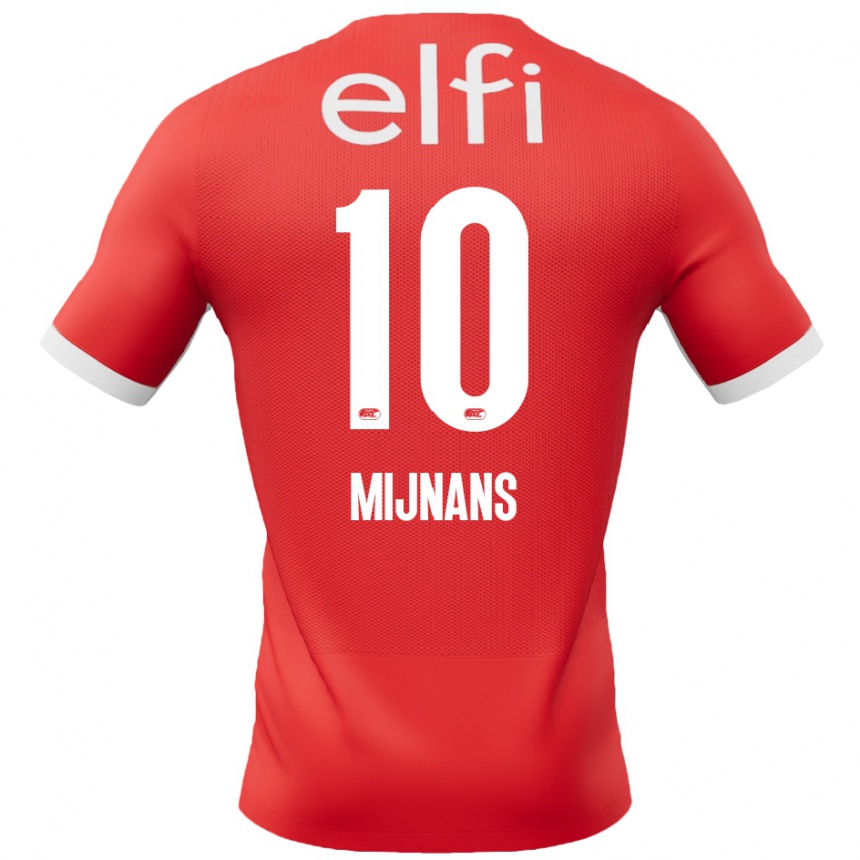 Niño Fútbol Camiseta Sven Mijnans #10 Rojo Blanco 1ª Equipación 2024/25 México